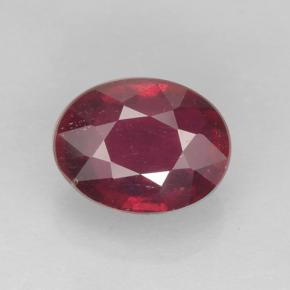 Rubí rojo natural de 1,73 ct, corte óvalo, VS-SI