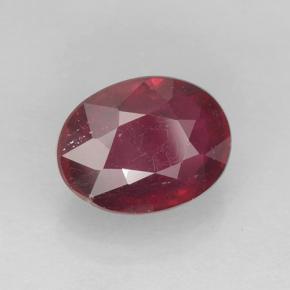 Rubí rojo natural de 1,73 ct, corte óvalo, VS-SI