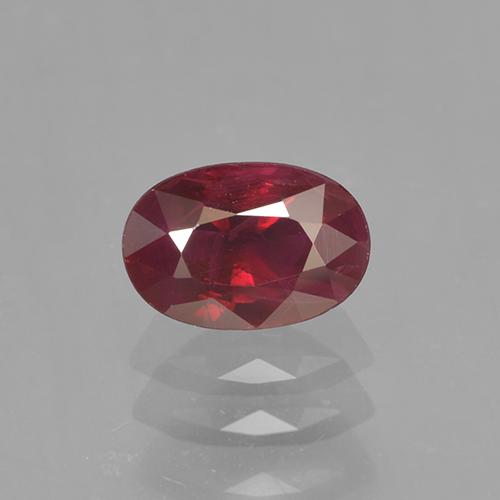 Rubí rojo medio natural de 0,62 ct, corte óvalo, VS-SI