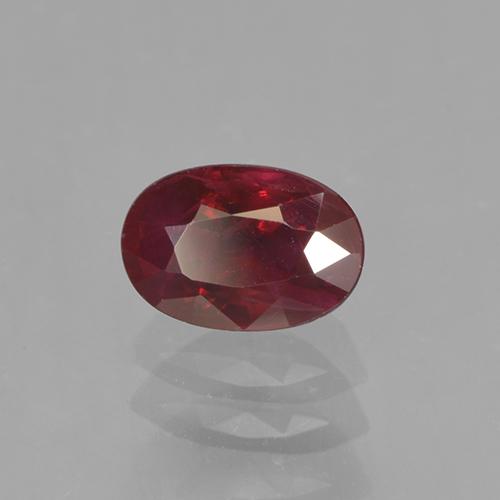 Rubí rojo medio natural de 0,62 ct, corte óvalo, VS-SI