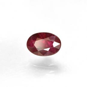 Rubí Rojo medio natural de 0.62 ct, Corte Óvalo, VS-SI