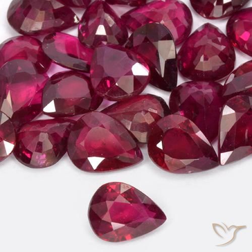 0.34ct Natural Rojo medio Rubí, En forma de pera, VS-SI