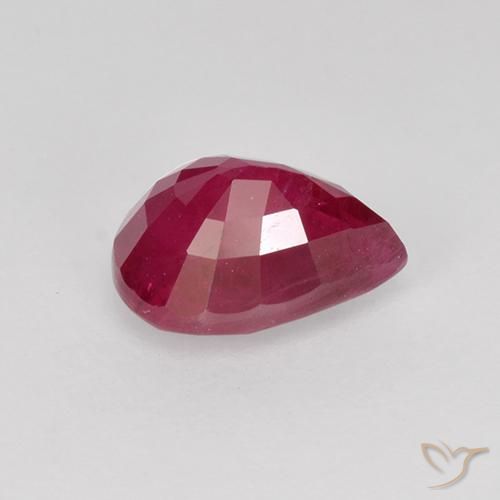 Rubí Rojo medio natural de 1.17 ct, En forma de pera, VS-SI