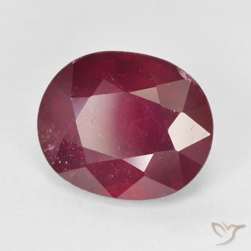 Rubí Rojo medio natural de 9.32 ct, Ovalada, VS-SI