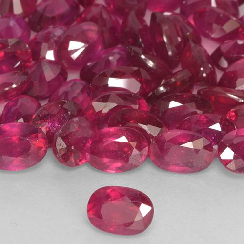 Rubí Rosado rojizo natural de 0.74 ct, Ovalada, VS-SI