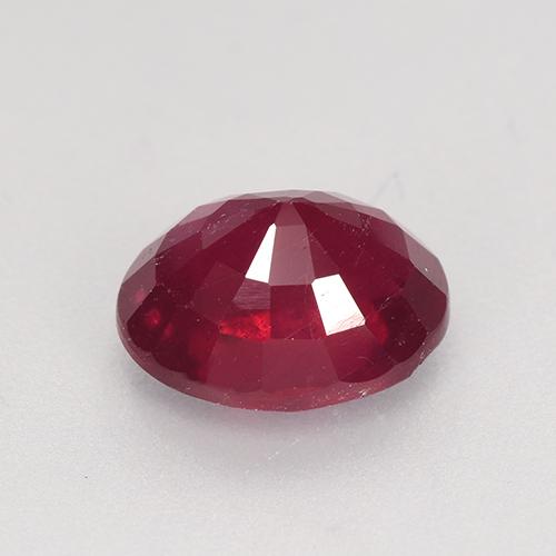 Rubí rojo oscuro medio natural de 2,87 ct, corte óvalo, VS-SI