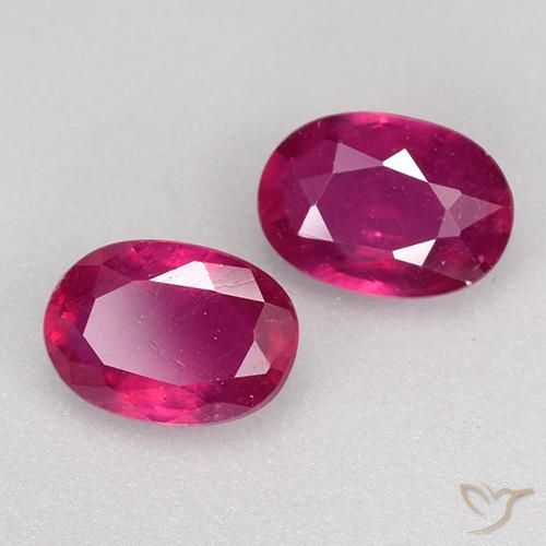Gemas de Rubí Rojo claro natural de 1.24 ct, Ovalada, VS-SI