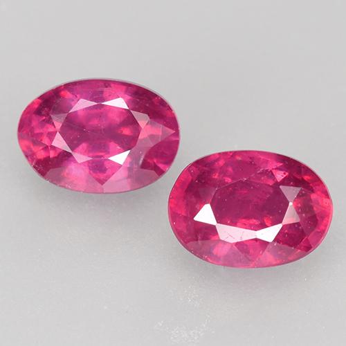 Gemas de Rubí Rojo claro natural de 1.58 ct, Corte Óvalo, VS-SI