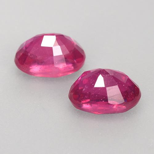 Gemas de Rubí Rojo claro natural de 1.58 ct, Corte Óvalo, VS-SI
