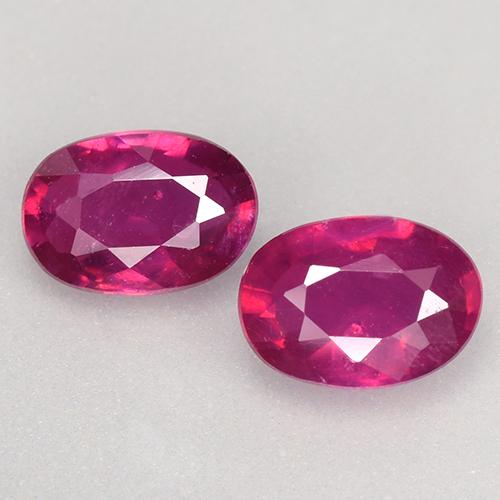 Gemas de Rubí Rojo púrpura natural de 1.29 ct, Corte Óvalo, VS-SI