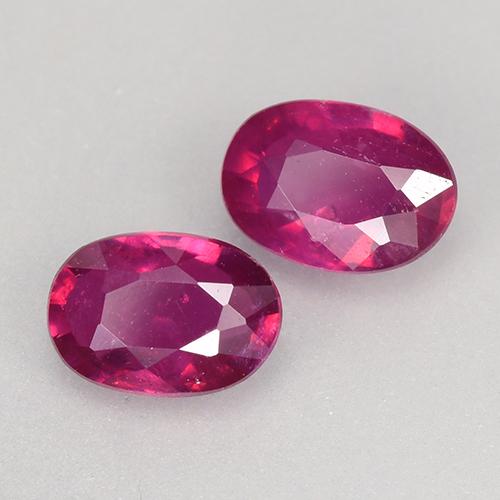 Gemas de Rubí Rojo púrpura natural de 1.29 ct, Corte Óvalo, VS-SI