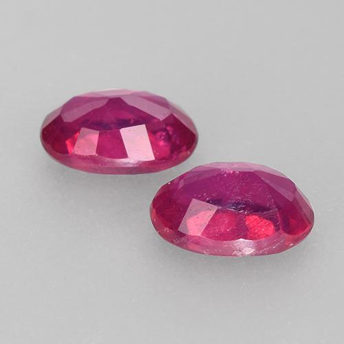 Gemas de Rubí Rojo púrpura natural de 1.29 ct, Corte Óvalo, VS-SI