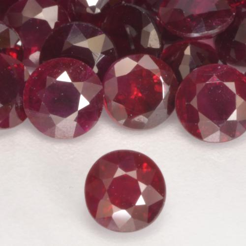 Rubí Rojo oscuro natural de 0.31 ct, Redondo, VS-SI