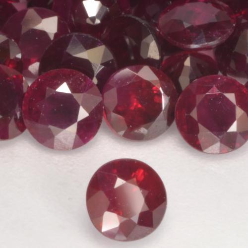 Rubí Rojo oscuro natural de 0.31 ct, Redondo, VS-SI