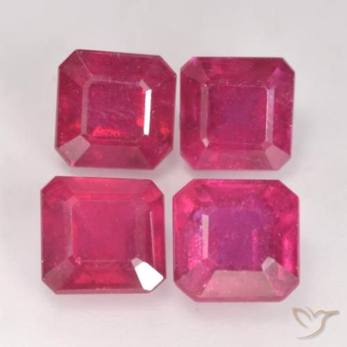 1.60ct Natural Rojo claro Rubí, corte esmeralda, VS-SI