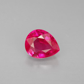 Rubí rojo natural de 1,11 ct, en forma de pera, VS