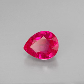 Rubí rojo natural de 1,11 ct, en forma de pera, VS
