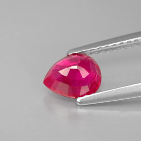 Rubí rojo natural de 1,11 ct, en forma de pera, VS