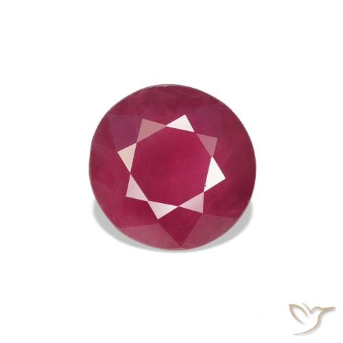 Rubí Rojo oscuro natural de 0.83 ct, Redondo, VS-SI