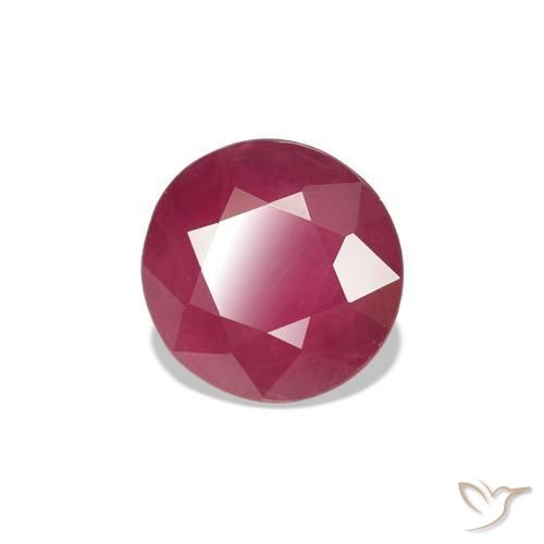 Rubí Rojo oscuro natural de 0.83 ct, Redondo, VS-SI