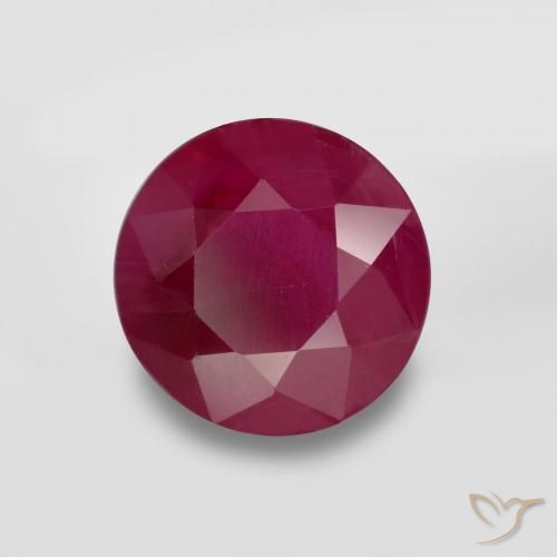 Rubí Carmesí intenso natural de 0.77 ct, Redondo, VS-SI