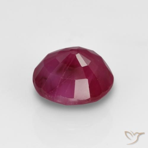 Rubí Carmesí intenso natural de 0.77 ct, Redondo, VS-SI