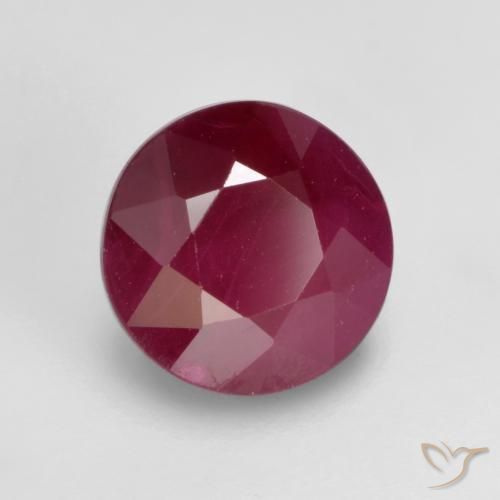 Rubí Rojo medio natural de 1.04 ct, Redondo, SI