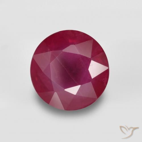 Rubí Rojo medio natural de 0.79 ct, Redondo, VS-SI
