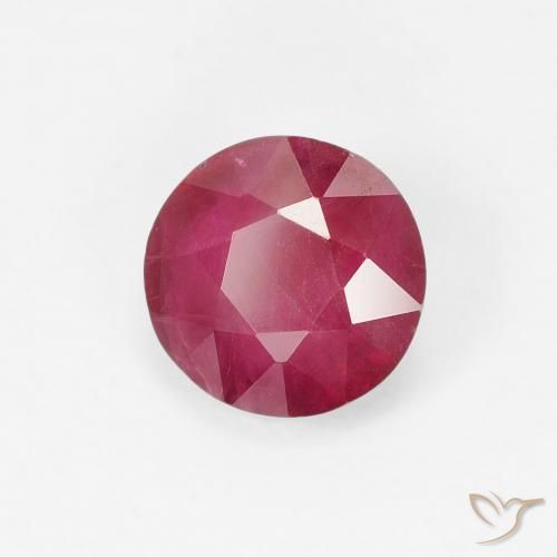 Rubí Rojo rosado natural de 0.93 ct, Redondo, VS-SI