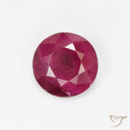 0.80ct Natural Rojo oscuro Rubí, Redondo, VS-SI