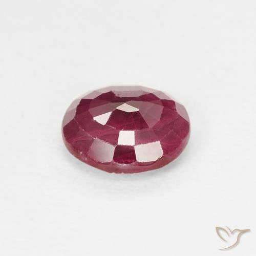 Rubí Rojo oscuro natural de 0.80 ct, Redondo, VS-SI