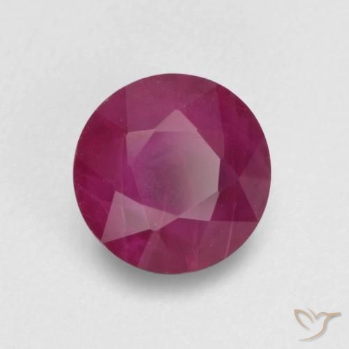 Rubí Uva claro natural de 0.81 ct, Redondo, VS-SI