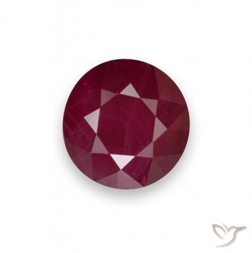 0.96ct Natural Rojo oscuro Rubí, Redondo, VS-SI