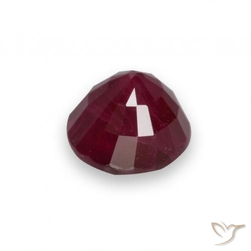 Rubí Rojo oscuro natural de 0.96 ct, Redondo, VS-SI