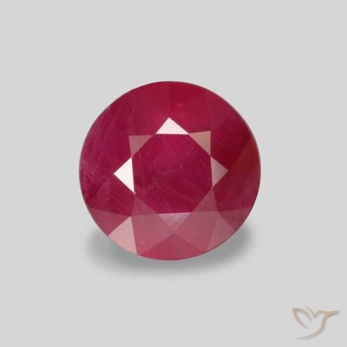 Rubí Rojo mermelada natural de 0.87 ct, Redondo, VS-SI