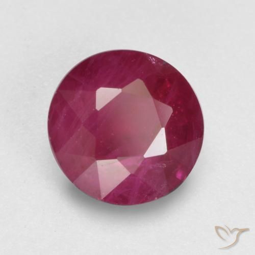 Rubí Rojo rosado natural de 0.85 ct, Redondo, VS-SI