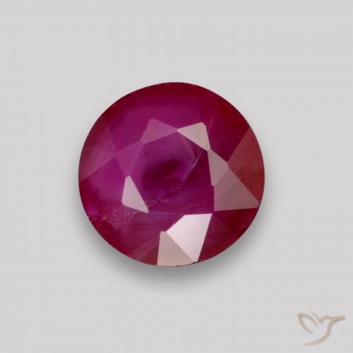 0.89ct Natural Rojo oscuro Rubí, Redondo, VS-SI