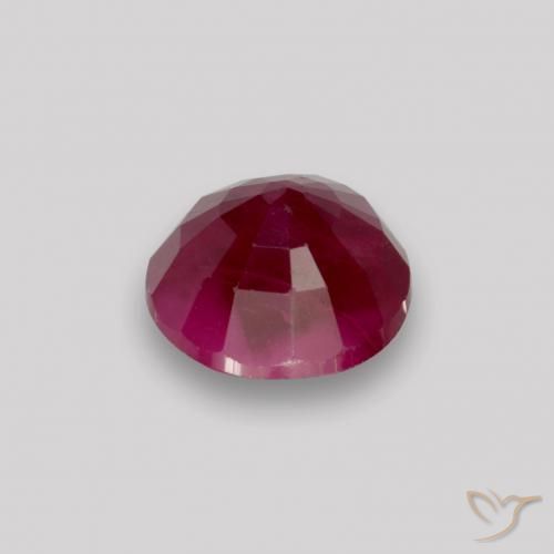 Rubí Rojo oscuro natural de 0.89 ct, Redondo, VS-SI