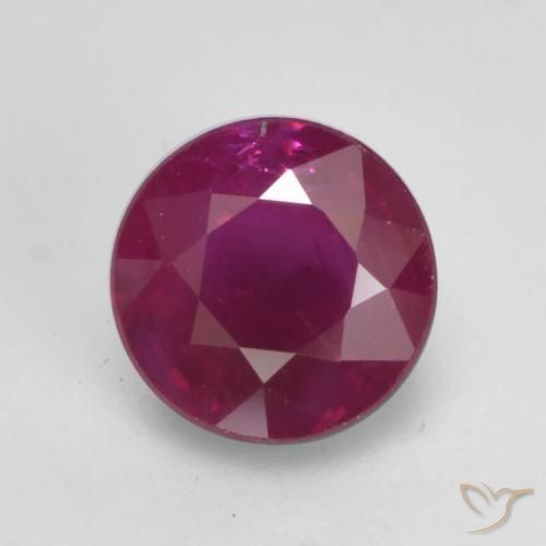 0.67ct Natural Rojo frambuesa Rubí, Redondo, VS-SI