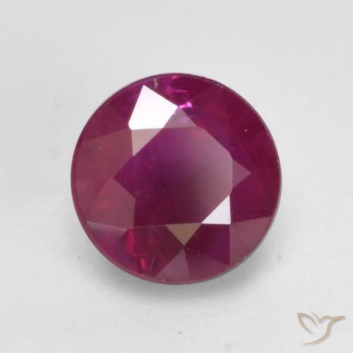 Rubí Rojo frambuesa natural de 0.67 ct, Redondo, VS-SI