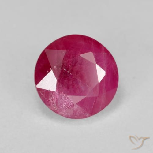 Rubí Rojo medio natural de 1.14 ct, Redondo, SI