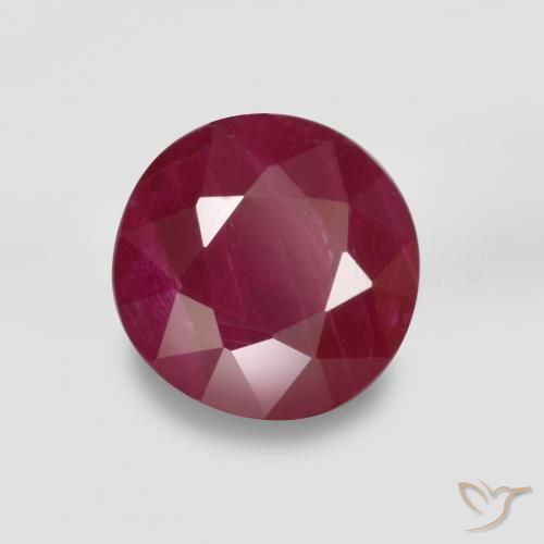 Rubí Rojo vino natural de 0.88 ct, Redondo, VS-SI