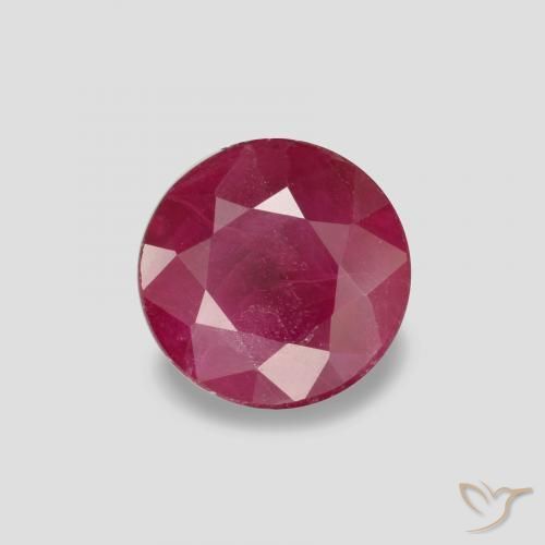 Rubí Rojo rosado natural de 0.90 ct, Redondo, VS-SI