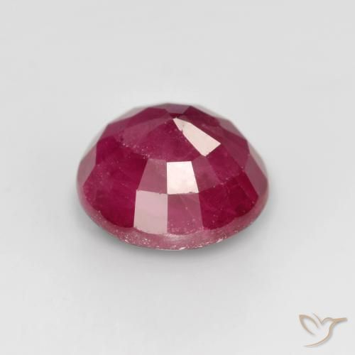 Rubí Rojo rosado natural de 0.90 ct, Redondo, VS-SI