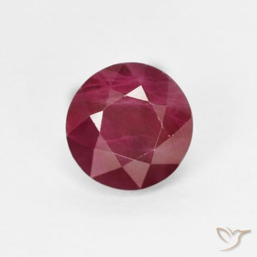 1.06ct Natural Rojo oscuro Rubí, Redondo, VS-SI