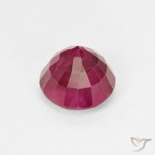 Rubí Rojo oscuro natural de 1.06 ct, Redondo, VS-SI