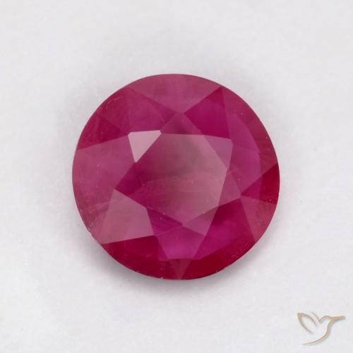 Rubí Rojo claro natural de 0.54 ct, Redondo, VS-SI