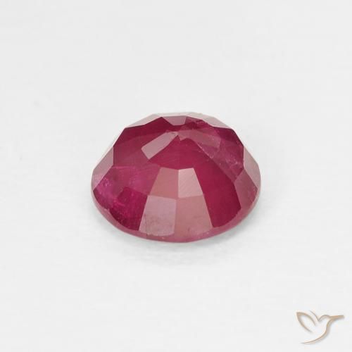 Rubí Rojo oscuro natural de 0.81 ct, Redondo, VS-SI
