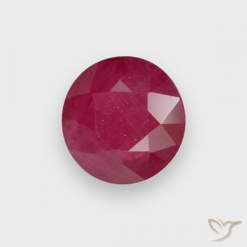 Rubí Rojo medio natural de 0.66 ct, Redondo, VS-SI