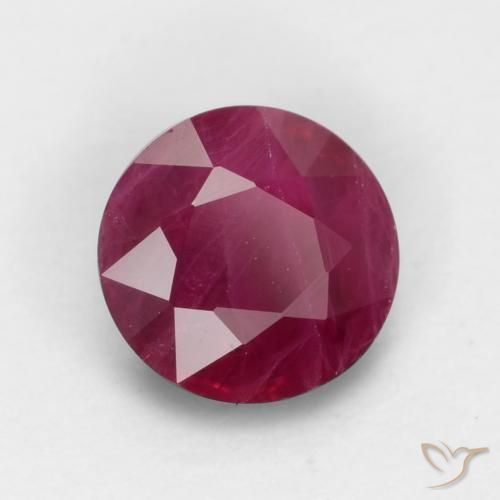 Rubí Rojo medio natural de 0.73 ct, Redondo, VS-SI